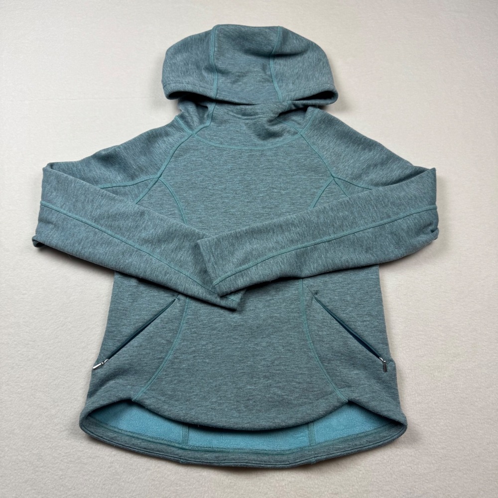 Obermeyer Youth‎ Fleece Hoodie Blue Thumbholes Zip Pockets Size M